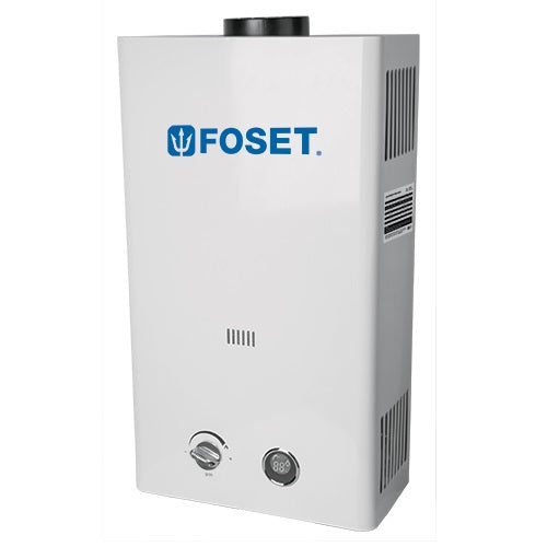 CALENTADOR DE AGUA A GAS FOSET, DE 13 LITROS/MIN Y 2 SERVICIOS