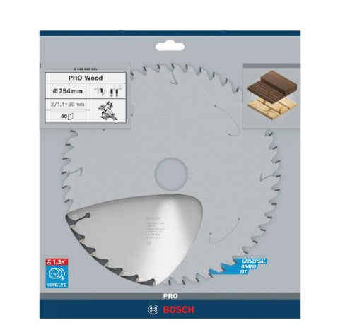DISCO PARA SIERRA DE INGLETE 10" - 40 DIENTES X 1", EX WO