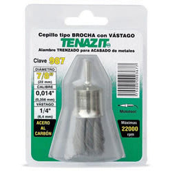 CEPILLO DE ALAMBRE TRENZADO PARA MOTOTOOL CON VASTAGO DE 1/4