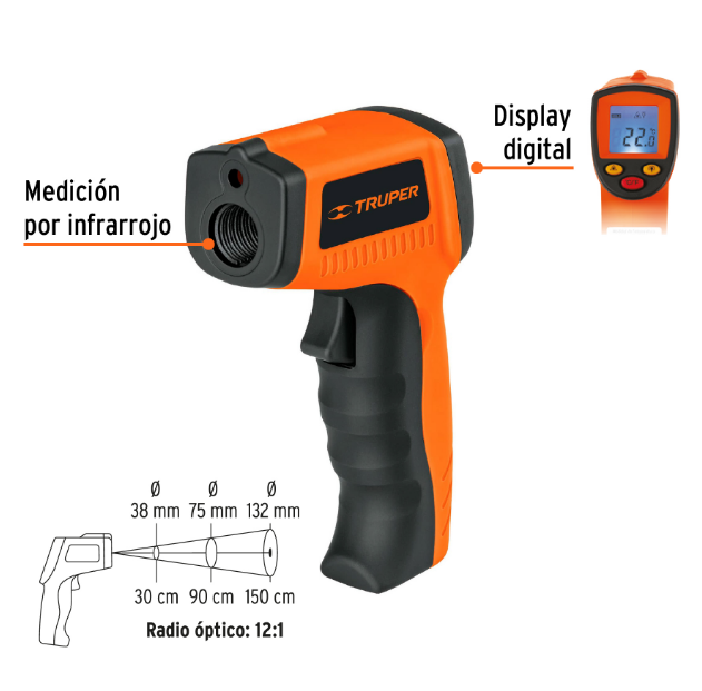 MEDIDOR LASER DE TEMPERATURA 500°C CON ESTUCHE