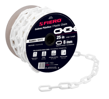 CADENA PLASTICA 5/16" X 25 MTS, BLANCA