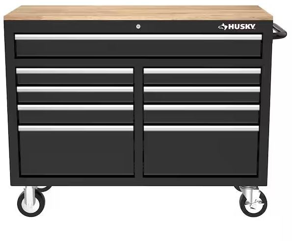 GABINETE HUSKY 46" X 18", CON 9 CAJONES COLOR NEGRO