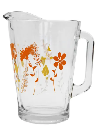 JUEGO PARA BEBIDAS DE CRISTAL 7 PZ (FLORECILLAS)