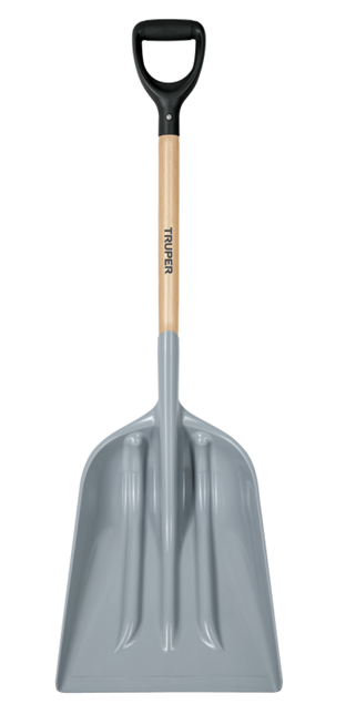 PALA SANITARIA DE PLASTICO, PUÑO 'Y', MANGO DE MADERA DE 27"