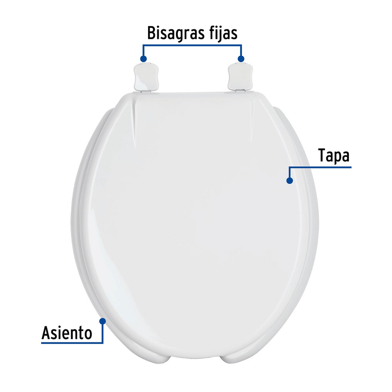 ASIENTO REDONDO CON TAPA P/WC ABIERTO BLANCO FOSET