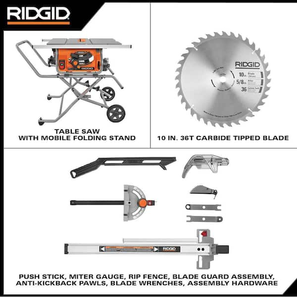 SIERRA DE MESA 10", PROFESIONAL PORTATIL 15 AMP, RIDGID