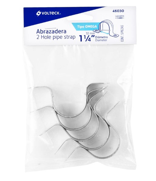 ABRAZADERA TIPO OMEGA PARA TUBO DE 1-1/4" VOLTECK