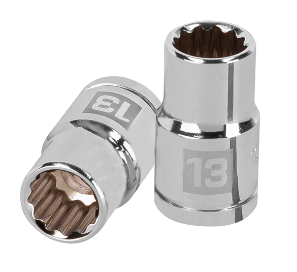 DADO DE 13 mm, CUADRO DE 1/2", 12 PUNTAS, D-1213-EM