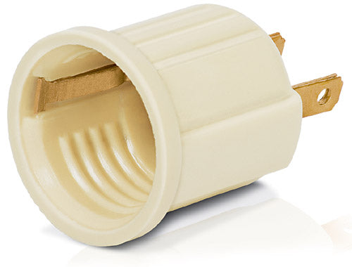 PORTALAMPARA DE BAQUELITA, CON ADAPTADOR, MARFIL, VOLTECK