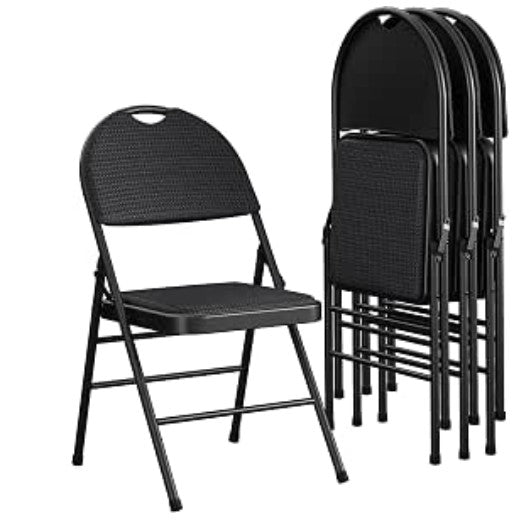 JUEGO DE SILLAS PLEGABLES 4 pz NEGRAS COSCO SEMI COMERCIAL