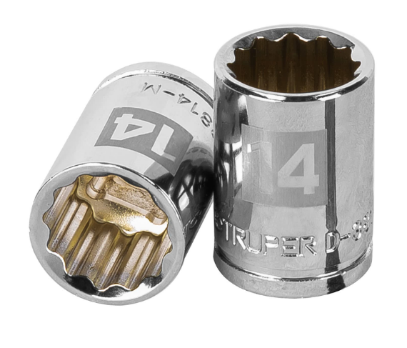 DADO DE 14 mm, CUADRO DE 3/8", 12 PUNTAS, D-3814-M