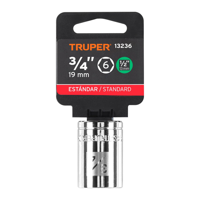 DADO DE 3/4", CUADRO DE 1/2", 6 PUNTAS, D-1224-H