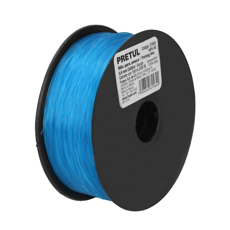 HILO PARA PESCA AZUL CALIBRE 0.60 mm 100 M