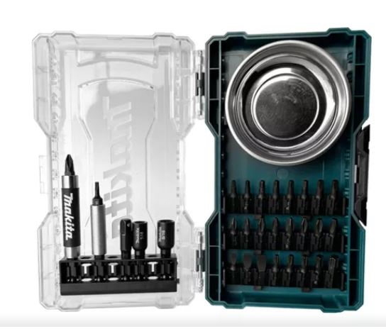 SET DE ACCESORIOS PUNTAS Y DADOS C/32PCS ESTUCHE TRANSPARENTE
