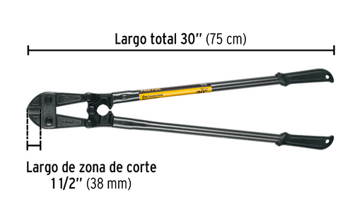 Cortapernos Pretul 30"; zona de corte 38 mm con mango tubular