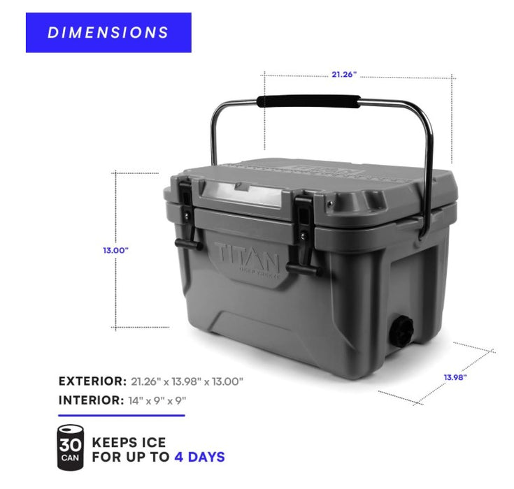 HIELERA TERMICA TITAN COLOR GRIS 20 QT 5 GAL