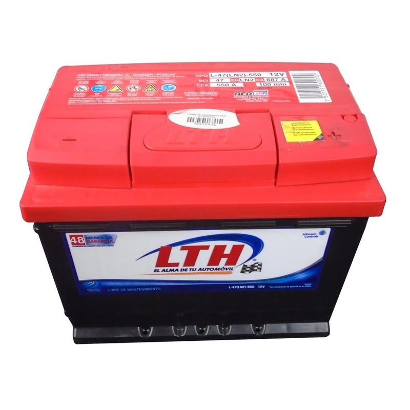 ACUMULADOR "47" LTH DE 550 AMP. DE ARRANQUE EN FRIO, -/+,