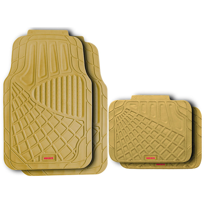 TAPETES DE LUJO PARA AUTO, HULE NBR BEIGE (CAMELLO)