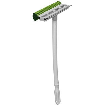 Jalador mini para limpieza automotriz con esponja verde y canal metálico