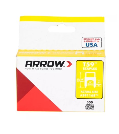 GRAPAS AISLADAS T59, 1/4" x 1/4" ARROW 300 PZAS