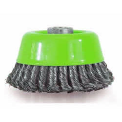 CARDA COPA DE ALAMBRE TRENZADO 5", BARRENO 5/8"-11H PARA ESMERILADORA