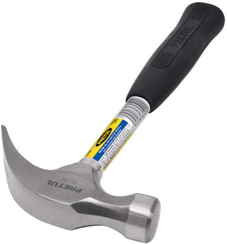 MARTILLO DE UÑA CURVA DE 16 OZ, MANGO TUBULAR, PRETUL