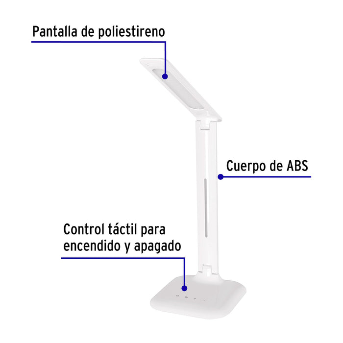 LAMPARA DE LED 8W 5 NIVELES LUZ DEL DIA - NEUTRO - CALIDA PARA ESCRITORIO