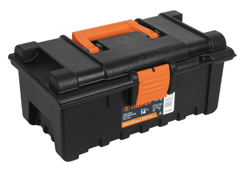 CAJA PARA HERRAMIENTA DE 14", COLOR NEGRO/NARANJA