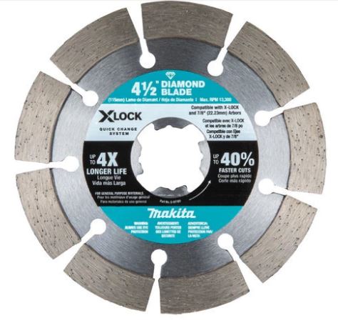 DISCO DE DIAMANTE X-LOCK 4-1/2" X 7/8" SEGMENTADO USO GENERAL