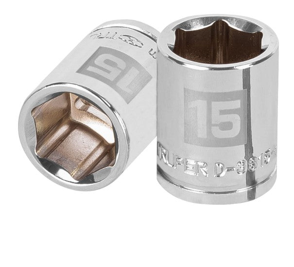 DADO DE 15 mm, CUADRO DE 3/8", 6 PUNTAS, D-3815-HM