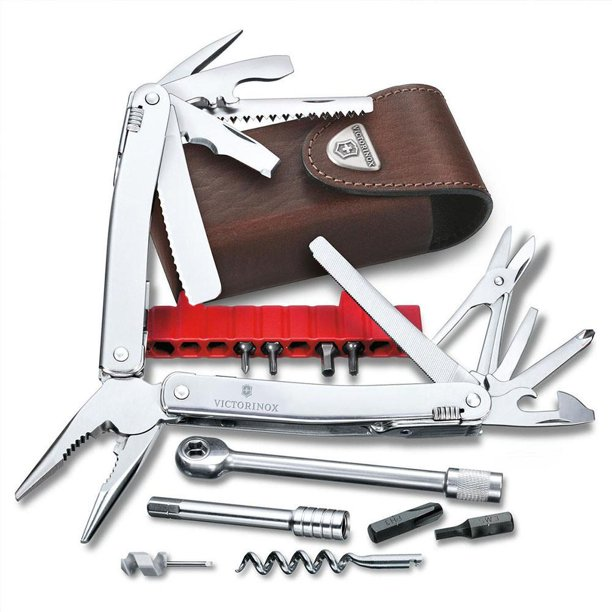 M-H SWISS TOOL SPIRIT X PLUS RATCHET, FUNDA DE PIEL, 39 USOS