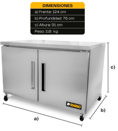MESA REFRIGERADA  BAJO BARRA 13.3 FT 1/5 HP 2.2A RHINO