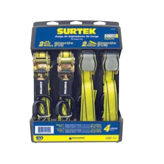 JUEGO DE 4 SUJETADORES TIPO MATRACA Y HEBILLA