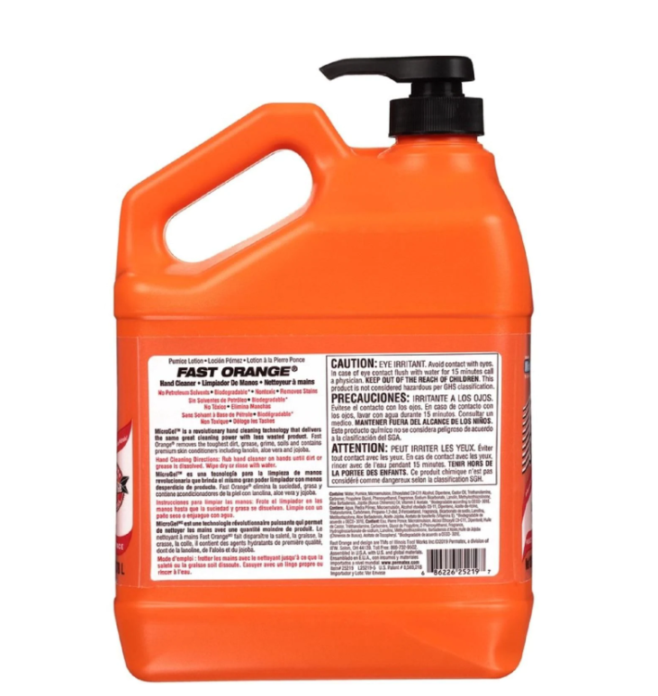 CREMA LIMPIAMANOS FAST ORANGE, DE 3.78 L.