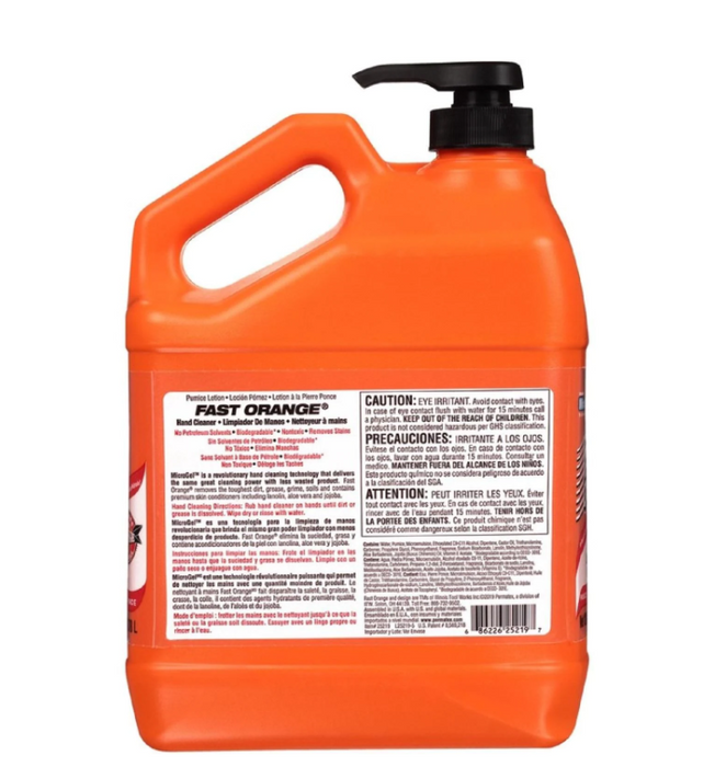 CREMA LIMPIAMANOS FAST ORANGE, DE 3.78 L.