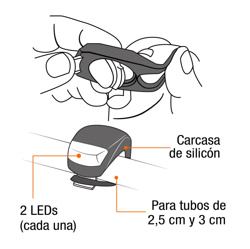 JUEGO DE LUZ DELANTERA Y TRASERA PARA BICICLETA DE BATERIA PRETUL