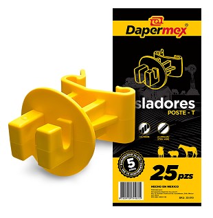 AISLADOR PARA CERCO ELECTRICO POSTE-T DAPERMEX 25 PIEZAS