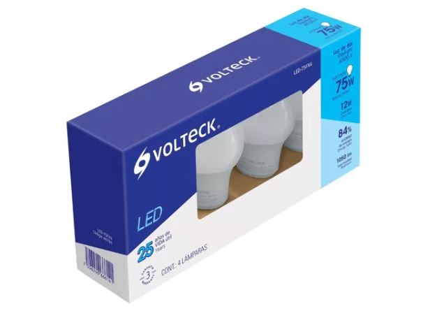 FOCO DE LED A19,12W LUZ DE DIA 4 PZ