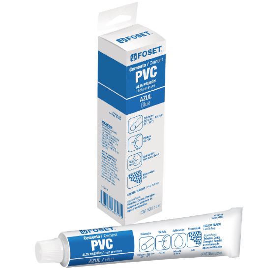 CEMENTO PARA PVC, AZUL, ALTA PRESION, TUBO 50 g