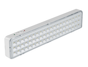 Lámpara de emergencia recargable con 60 LED, carcasa blanca y difusor transparente