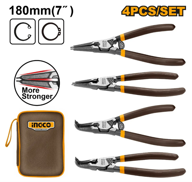 JUEGO DE 4 PINZAS PARA ANILLOS 180° Y 90° 2 PZ DE C/U