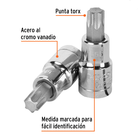 DADO DE PUNTA TORX  T-55 CUADRO DE 1/2" TRUPER