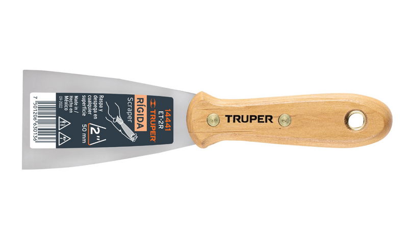 ESPATULA DE RIGIDA 2", MANGO DE MADERA