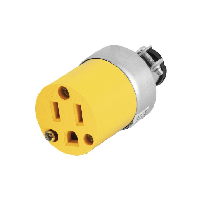 CONTACTO PARA EXTENSION ATERRIZADO 127V-15A, ABR/MET, A GRANEL