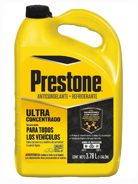 ANTICONGELANTE / REFRIGERANTE PRESTONE ULTRA CONCENTRADO -64°C HASTA 136°C (GALON)
