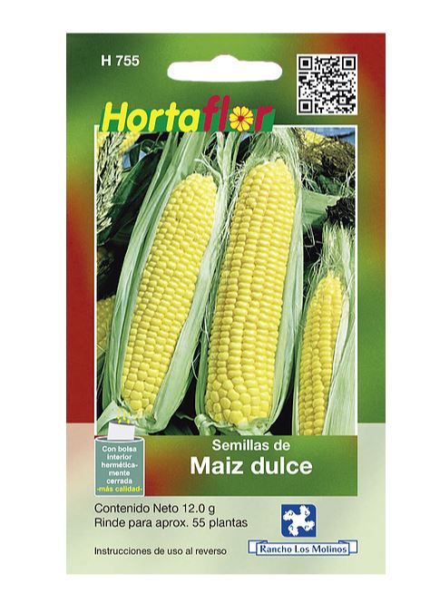 SOBRE DE SEMILLAS DE MAIZ DULCE HORTAFLOR, CONTENIDO DE 12G