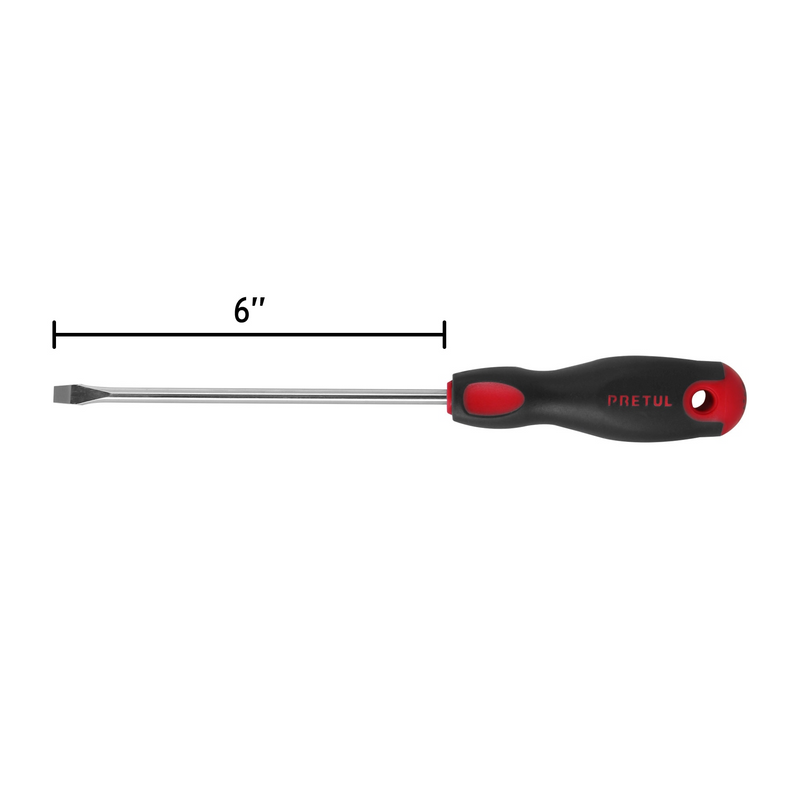 DESARMADOR PLANO, 1/4" X 6", MANGO BIMATERIAL COMFORT GRIP