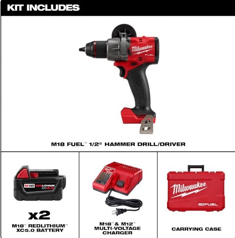 ROTOMARTILLO DE 1/2" M18 FUEL™ KIT CARGADOR Y BATERIAS MILWAUKEE
