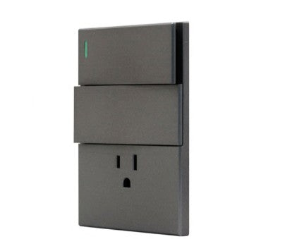 APAGADOR DOBLE+TOMACORRIENTE FONTANA 127 V / 15 A PLASTICO ABS GRIS