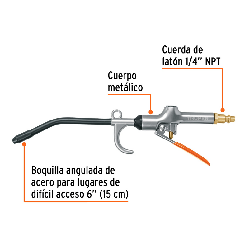 PISTOLA P/SOPLETEAR CON GANCHO 120 PSI TRUPER